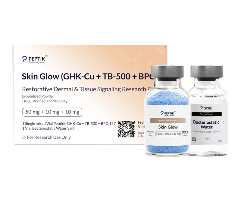 Skin Glow 70 mg
GHK-Cu + TB-500 + BPC-157